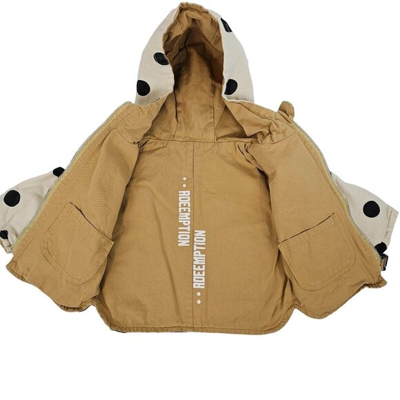 *Last chance item** Baby Toddler Jacket Reversible Unisex Kids Khaki Polka Dot - Picture 10 of 16